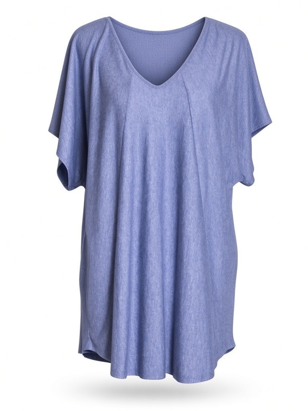 Jones New York Womens 1X Periwinkle V-Neck Tunic Top Flowy Boho Soft Draped